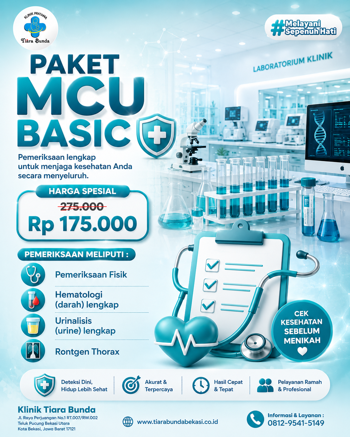 Paket MCU Basic Bekasi | Medical Check Up Klinik Tiara Bunda