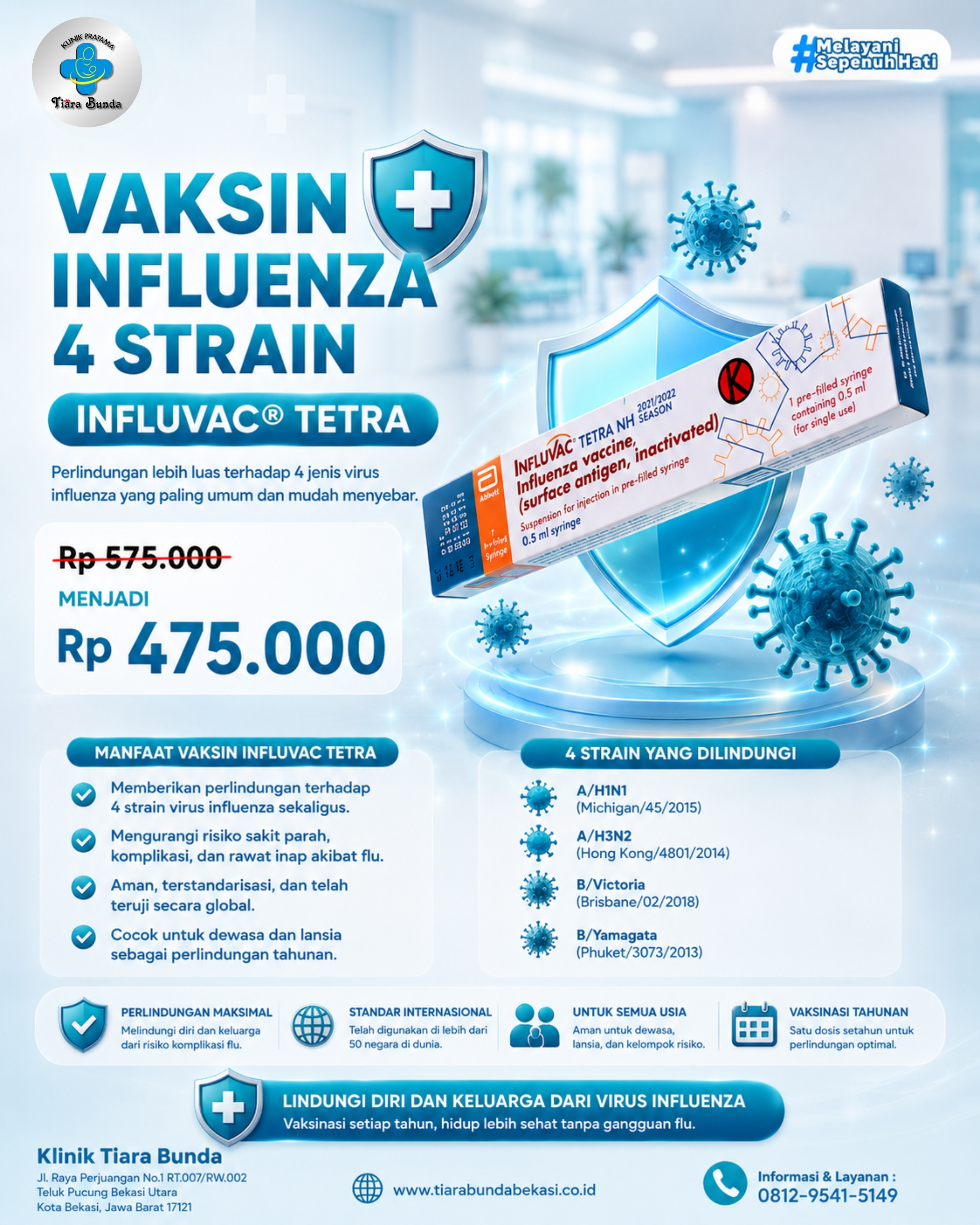 Vaksin Influenza 4 Strain di Klinik Vaksin Bekasi Terdekat | Tiara Bunda