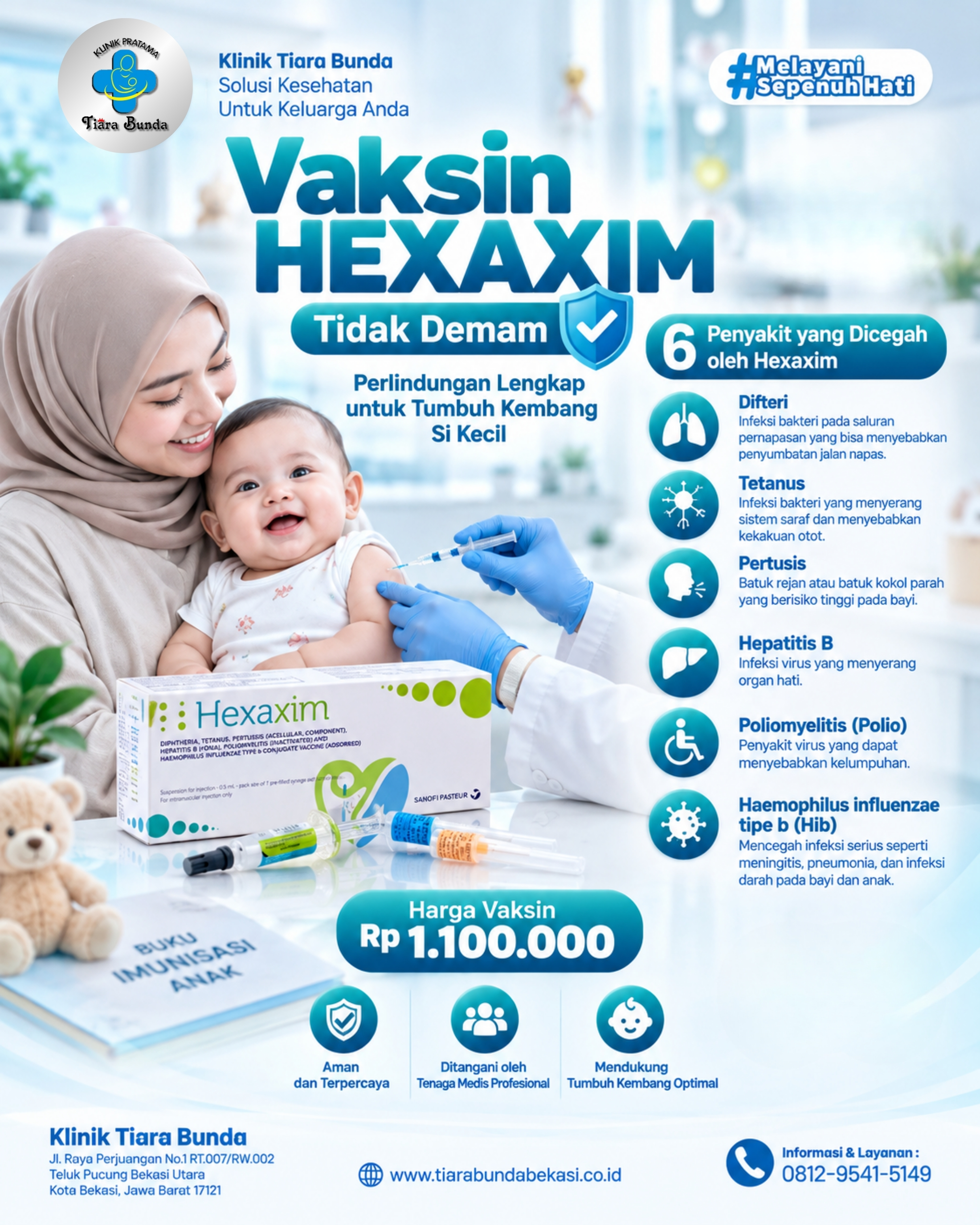 Vaksin DPT Hexaxim Bekasi | Pusat Layanan Vaksin | Klinik Tiara Bunda
